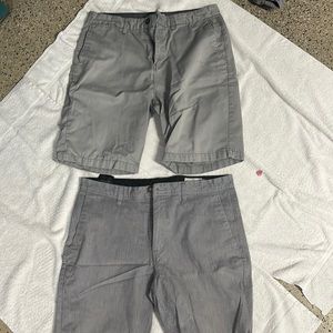 Two pair (36) grey shorts